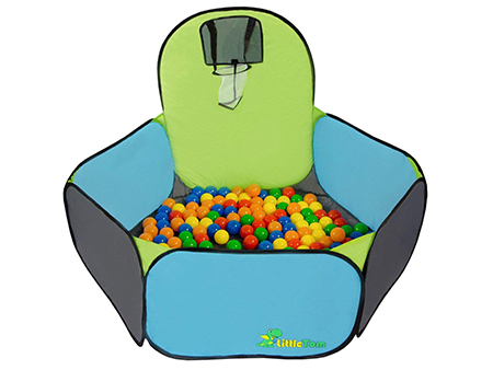 piscina de bolas con canasta
