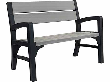 Banco de jardín de ratán color Gris Grafito