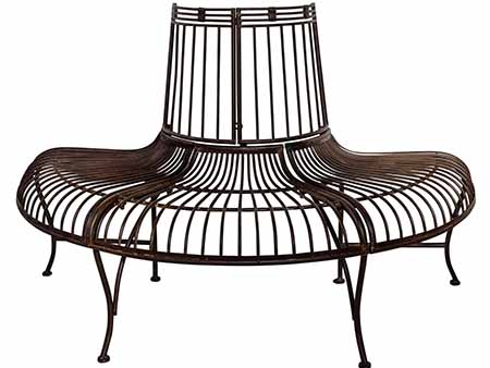 Banco de jardín árbol Banco Antiguo Estilo Metal de Hierro