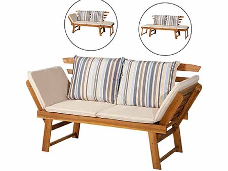 Banco para Jardín Convertible en Cama Sofá