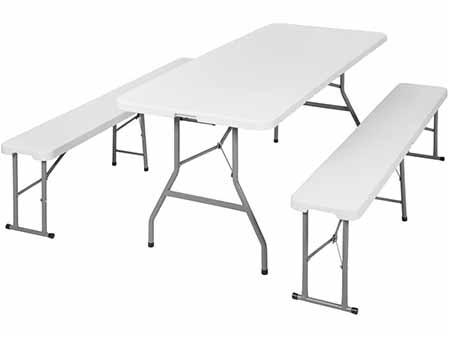 Conjunto bancos y mesa plegables